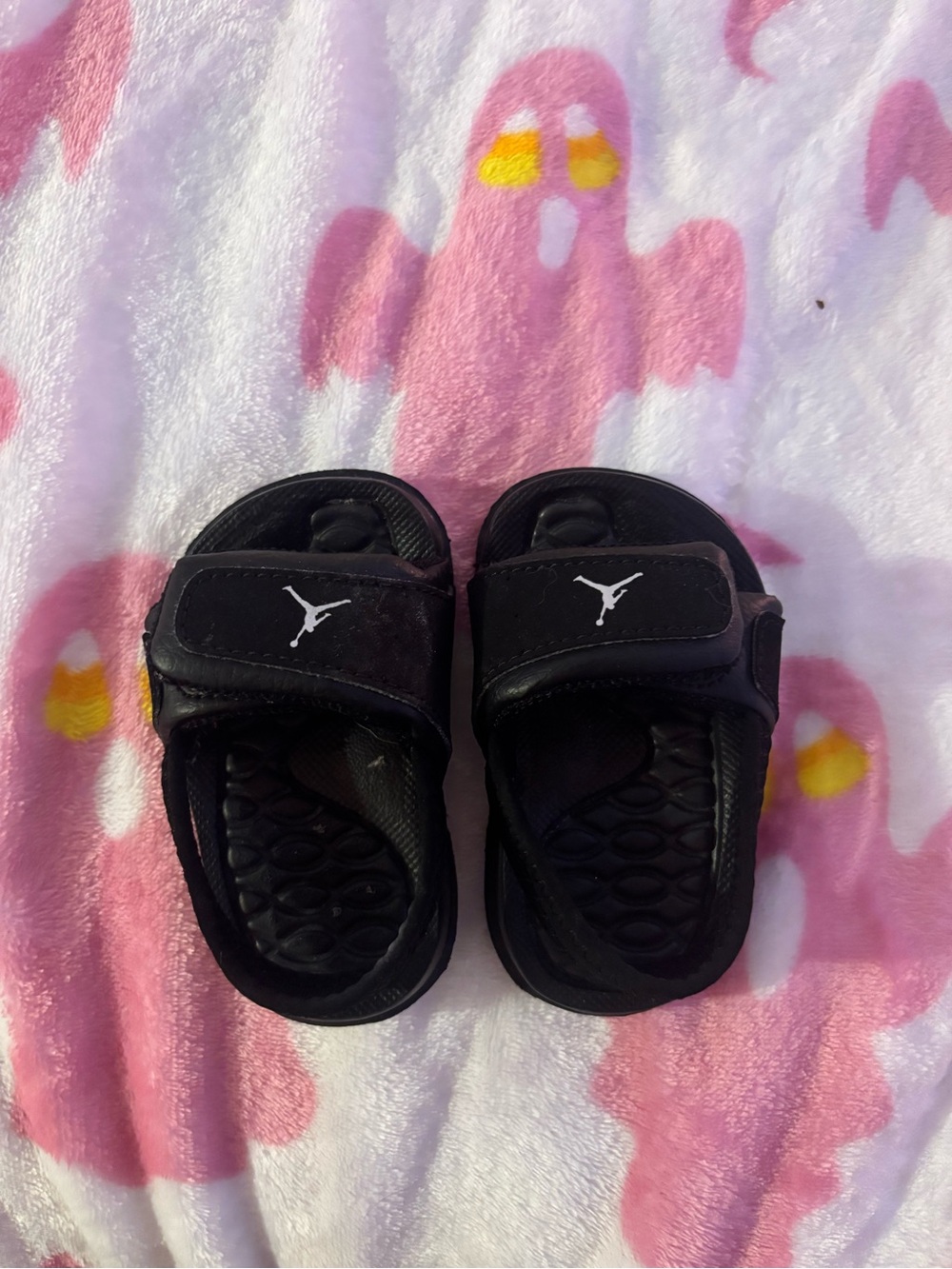 Jordan Black Kids' Slide Sandals with White Jumpman